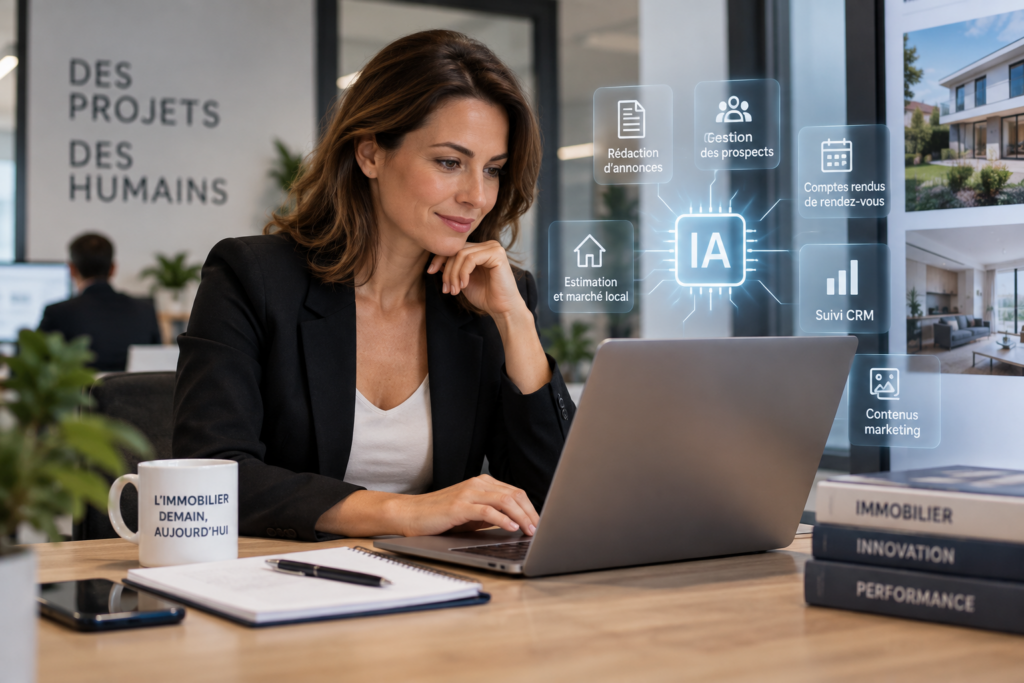 Agent immobilier utilisant l'intelligence artificielle pour gagner du temps en agence